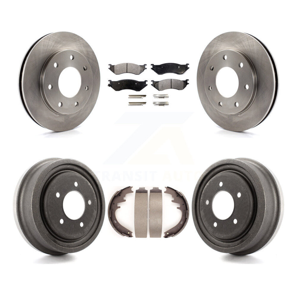 Front Rear Disc Brake Rotors Semi-Metallic Pads And Drum Kit For 1999 Ford F-150 4WD With 7 Lug Wheels K8F-103160