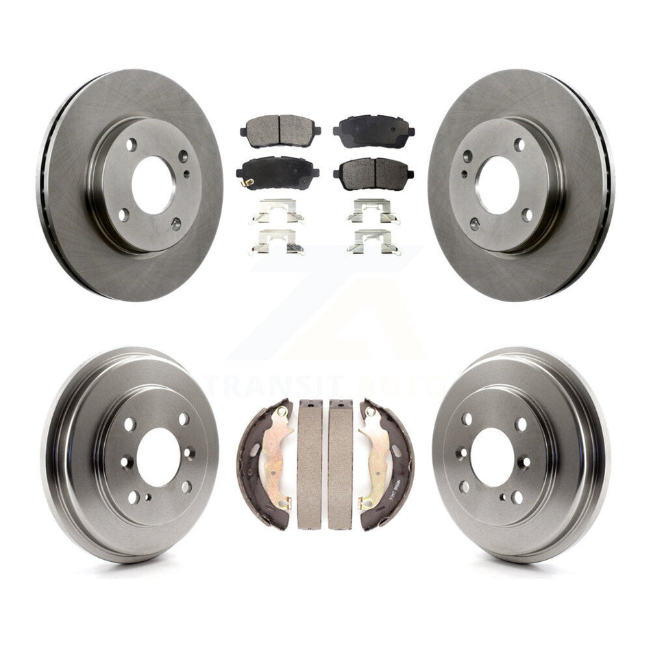 Front Rear Disc Brake Rotors Semi-Metallic Pads And Drum Kit For Ford Fiesta K8F-103175