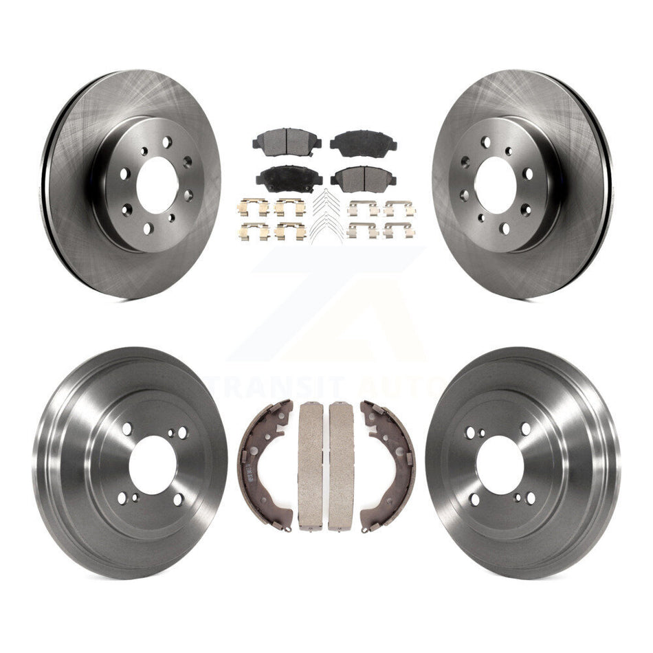 Front Rear Disc Brake Rotors Semi-Metallic Pads And Drum Kit For 2013 Honda Fit DX K8F-103184
