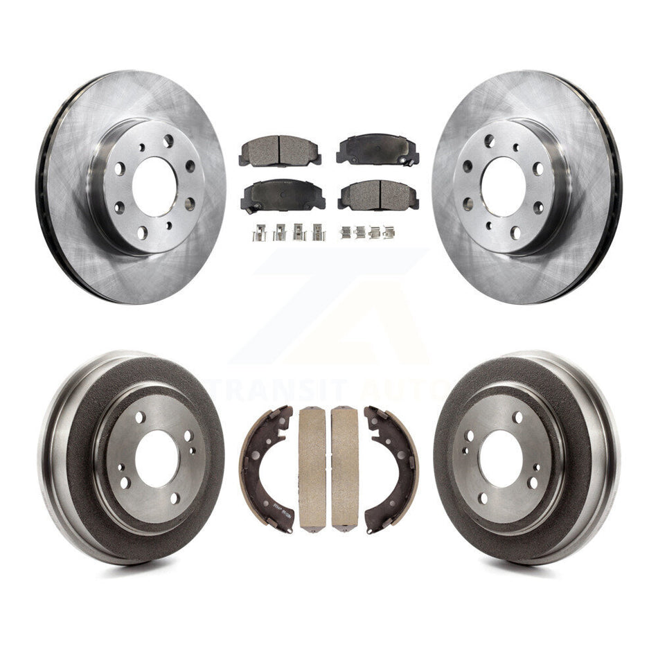 Front Rear Disc Brake Rotors Semi-Metallic Pads And Drum Kit For Honda Civic K8F-103185
