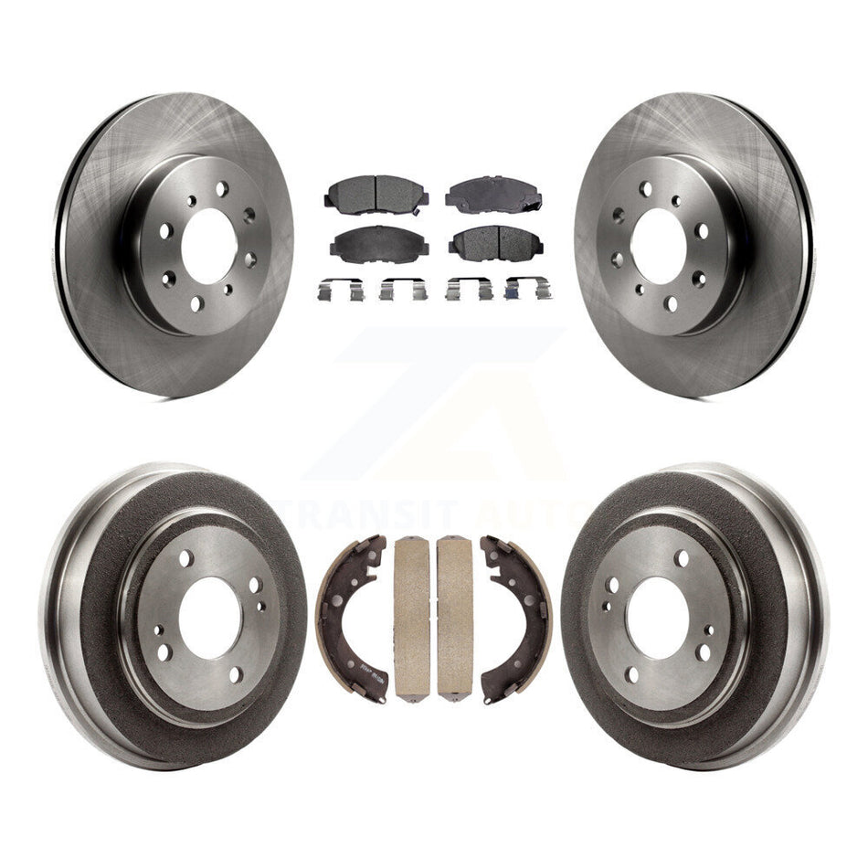 Front Rear Disc Brake Rotors Semi-Metallic Pads And Drum Kit For Honda Civic Acura EL K8F-103187