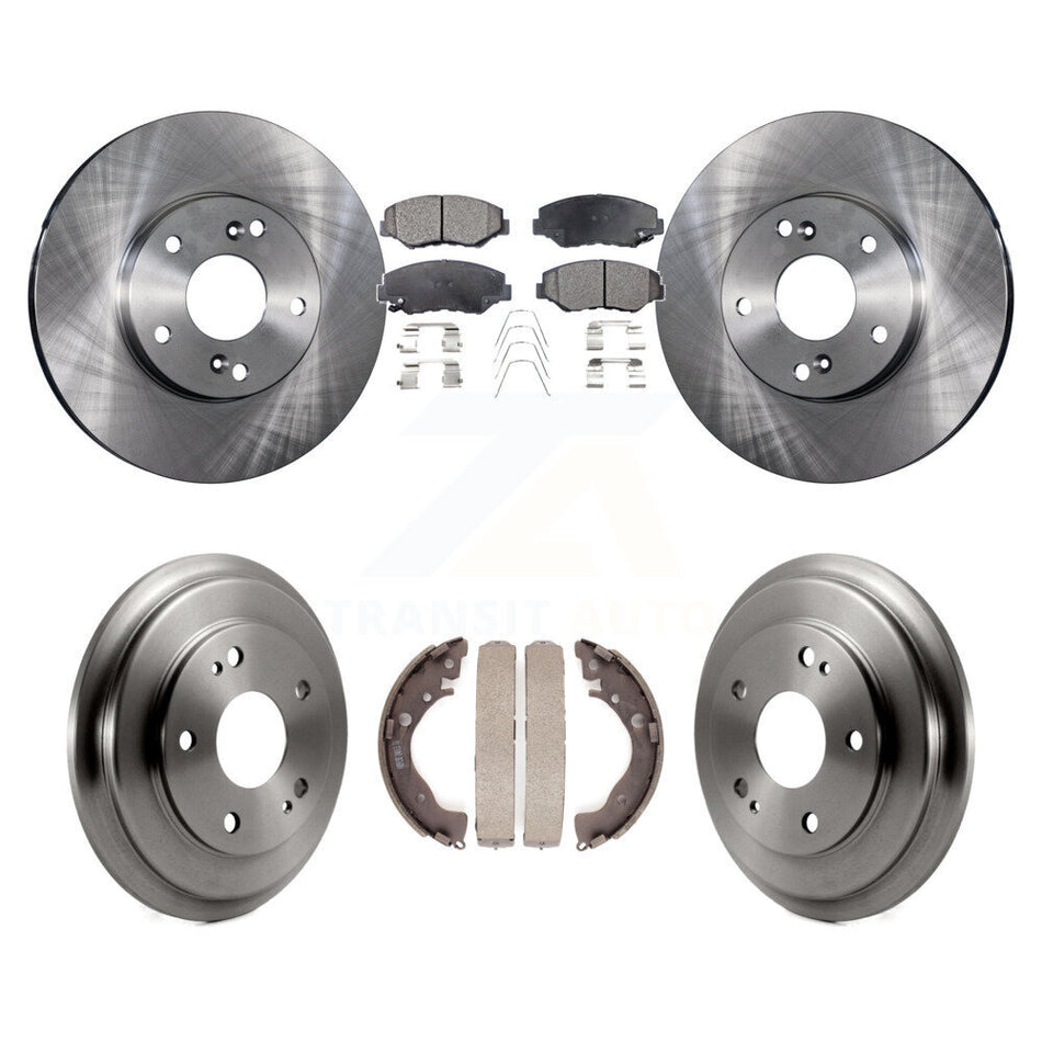 Front Rear Disc Brake Rotors Semi-Metallic Pads And Drum Kit For Honda Civic K8F-103196