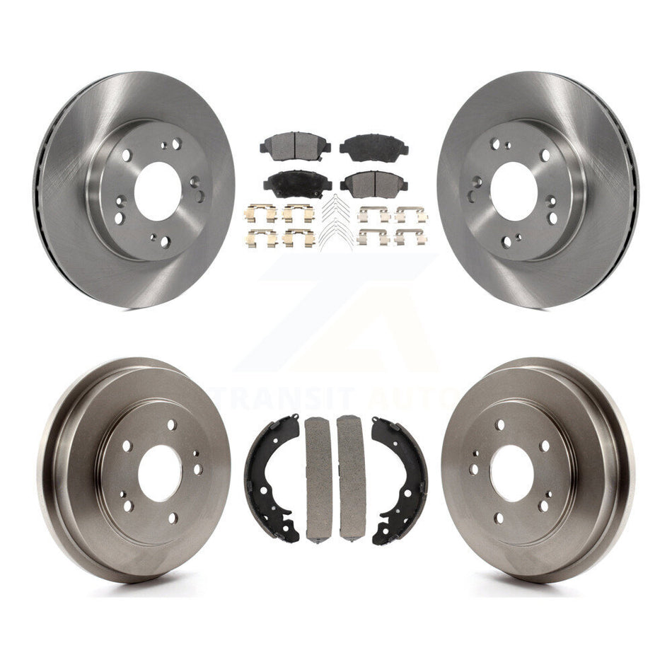 Front Rear Disc Brake Rotors Semi-Metallic Pads And Drum Kit For 2006-2008 Honda Civic Hybrid K8F-103202