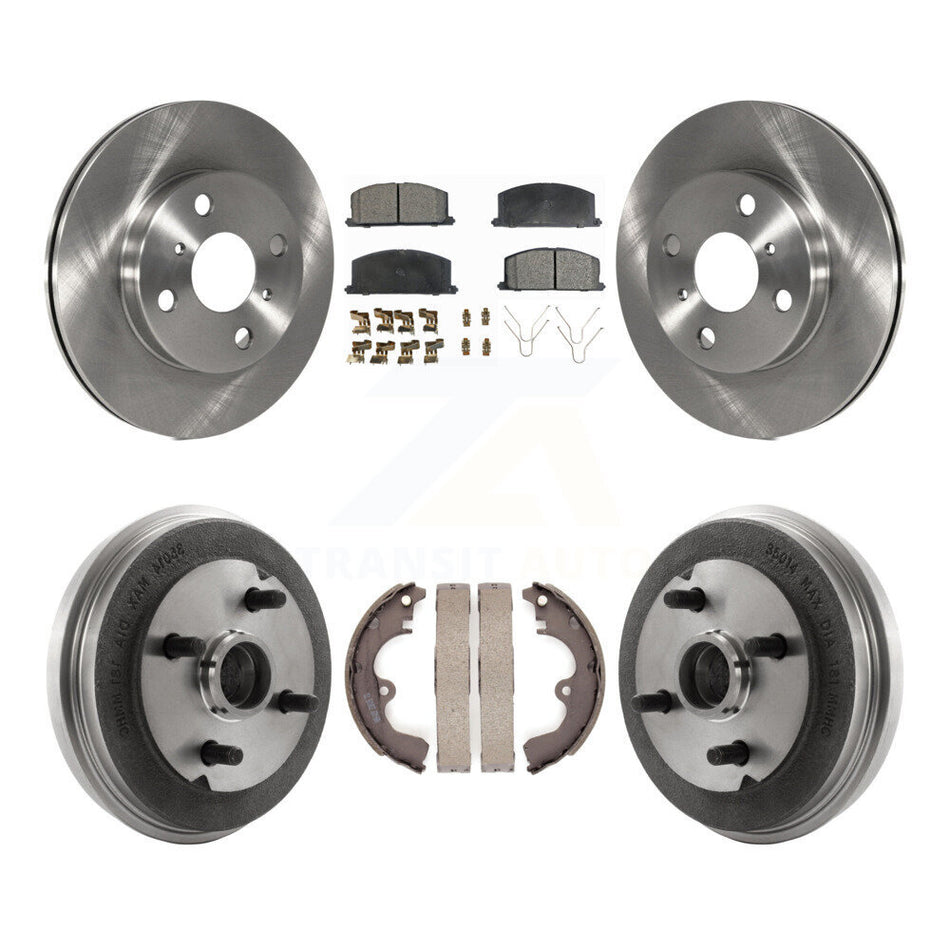 Front Rear Disc Brake Rotors Semi-Metallic Pads And Drum Kit For Toyota Tercel Paseo K8F-103221