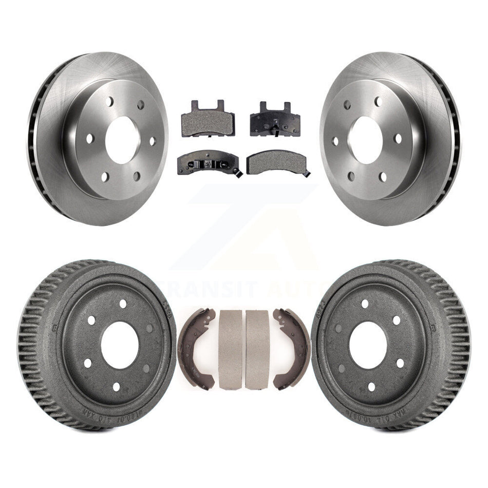 Front Rear Disc Brake Rotors Semi-Metallic Pads And Drum Kit For 1995-1997 GMC Yukon 2 doors with 4WD DIESEL engine With 10" Diameter K8F-103224