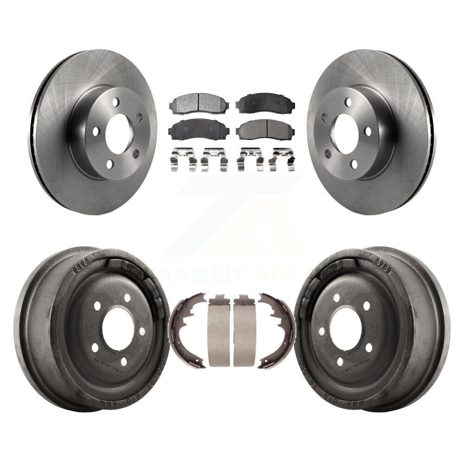 Front Rear Disc Brake Rotors Semi-Metallic Pads And Drum Kit For Ford Ranger Mazda B4000 With 10" Diameter K8F-103228
