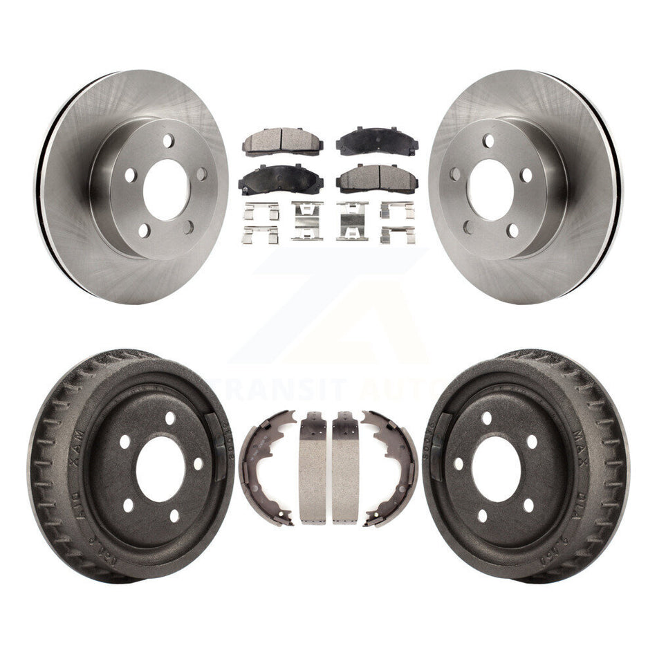 Front Rear Disc Brake Rotors Semi-Metallic Pads And Drum Kit For Ford Ranger Mazda B3000 B4000 With 9" Diameter 4WD K8F-103230