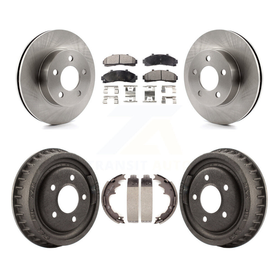 Front Rear Disc Brake Rotors Semi-Metallic Pads And Drum Kit For Ford Ranger Mazda B3000 B4000 With 9" Diameter 4WD K8F-103230