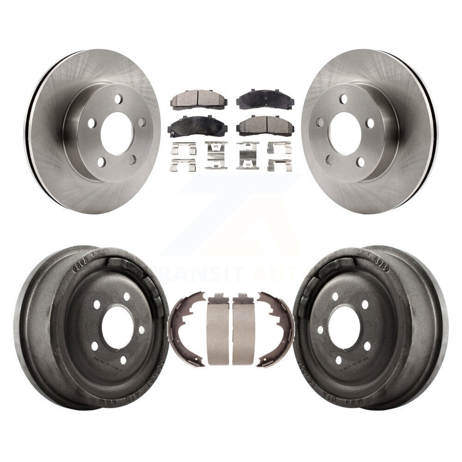Front Rear Disc Brake Rotors Semi-Metallic Pads And Drum Kit For Ford Ranger Mazda B3000 B4000 With 10" Diameter 4WD K8F-103231