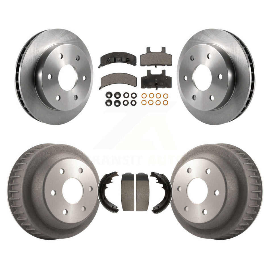 Front Rear Disc Brake Rotors Semi-Metallic Pads And Drum Kit For 1997 Chevrolet K2500 With 6 Lug Wheels K8F-103232