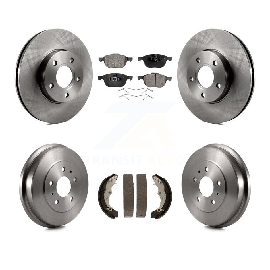 Front Rear Disc Brake Rotors Semi-Metallic Pads And Drum Kit For Ford Focus K8F-103236