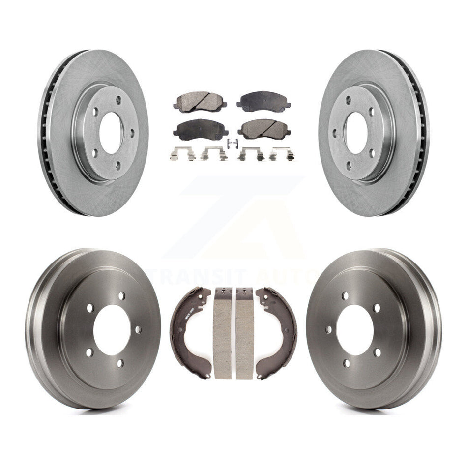 Front Rear Disc Brake Rotors Semi-Metallic Pads And Drum Kit For Dodge Caliber K8F-103254