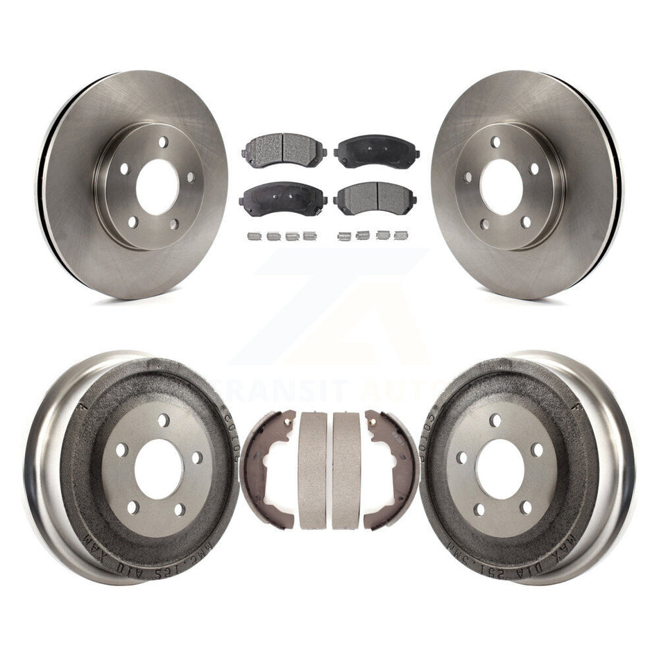 Front Rear Disc Brake Rotors Semi-Metallic Pads And Drum Kit For 2001-2005 Pontiac Aztek AWD with rear brakes K8F-103273