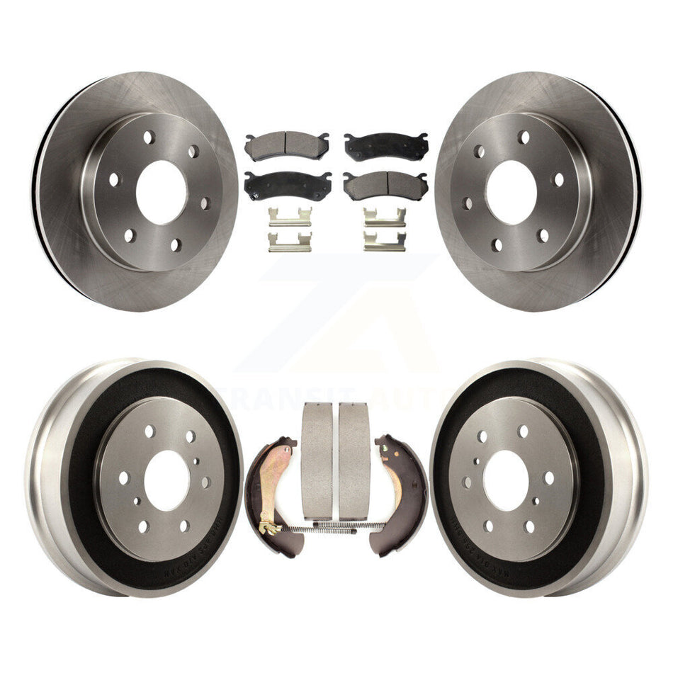 Front Rear Disc Brake Rotors Semi-Metallic Pads And Drum Kit For Chevrolet Silverado 1500 GMC Sierra Classic K8F-103277