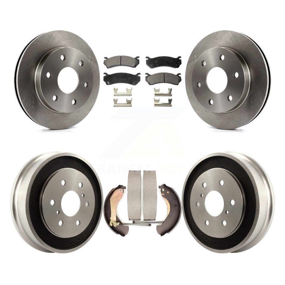 Front Rear Disc Brake Rotors Semi-Metallic Pads And Drum Kit For Chevrolet Silverado 1500 GMC Sierra Classic K8F-103277