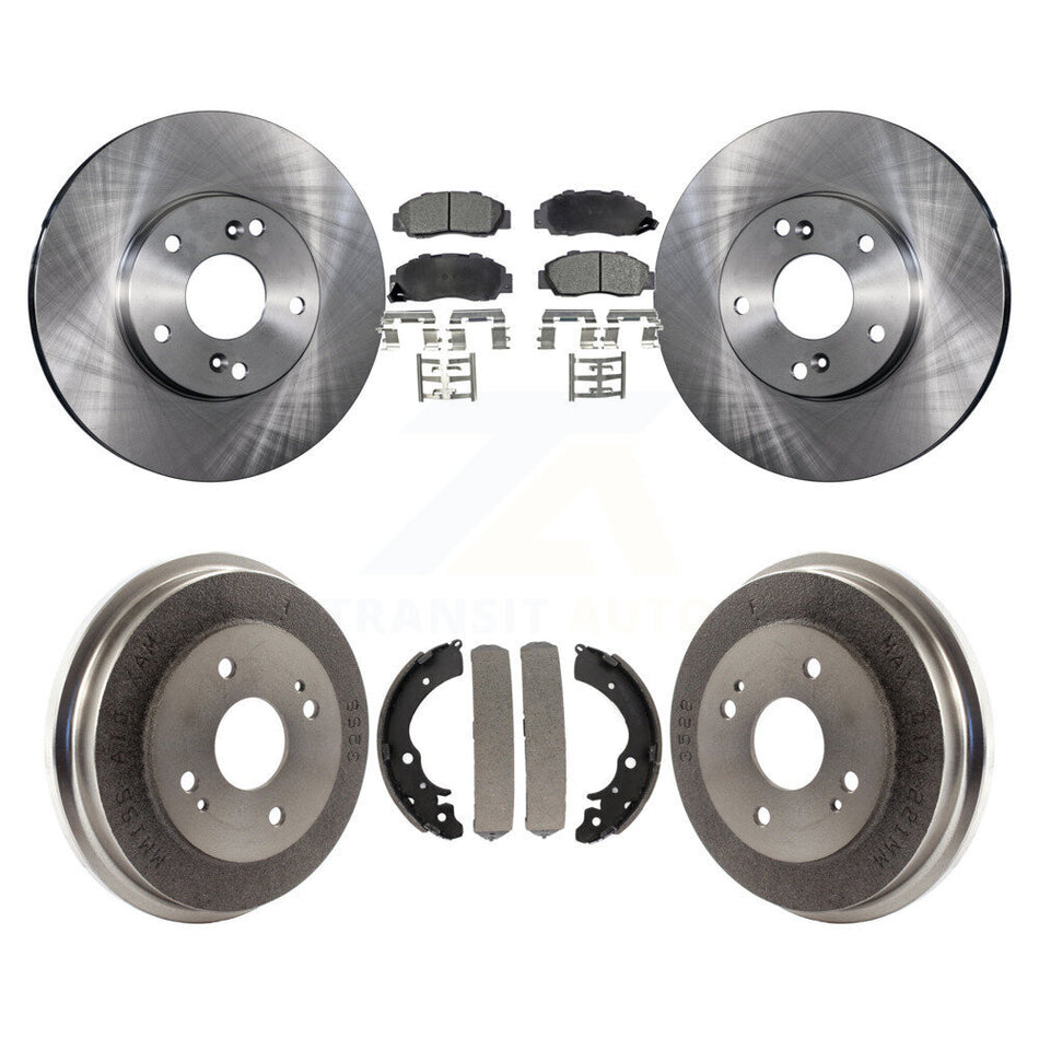 Front Rear Disc Brake Rotors Semi-Metallic Pads And Drum Kit For 1998-2002 Honda Accord 3.0L K8F-103286