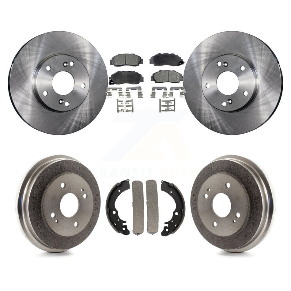 Front Rear Disc Brake Rotors Semi-Metallic Pads And Drum Kit For 1998-2002 Honda Accord 3.0L K8F-103286