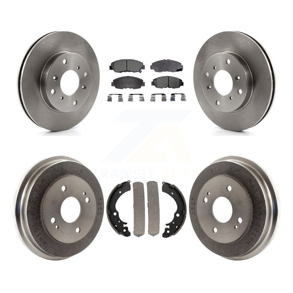 Front Rear Disc Brake Rotors Semi-Metallic Pads And Drum Kit For 1998-2002 Honda Accord Sedan with 2.3L K8F-103287