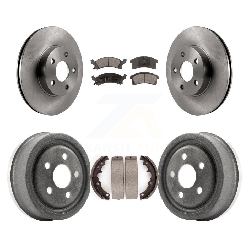 Front Rear Disc Brake Rotor Semi-Metallic Pad Drum Kit For Pontiac Sunfire Chevrolet Grand Am Buick Skylark Corsica Cavalier Oldsmobile Achieva Beretta Sunbird Cutlass Calais K8F-103297