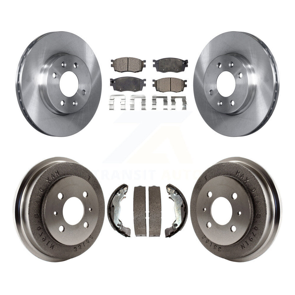 Front Rear Disc Brake Rotors Semi-Metallic Pads And Drum Kit For 2006 Hyundai Accent Sedan To 09 30 05 K8F-103302