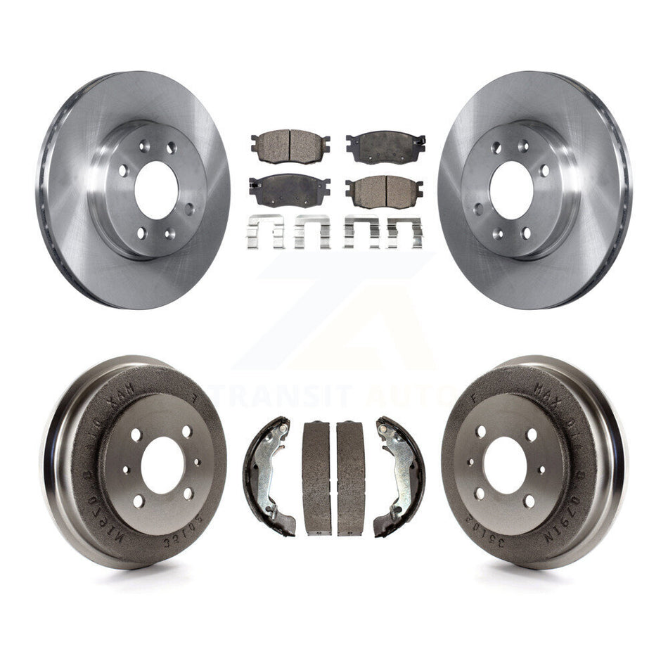 Front Rear Disc Brake Rotors Semi-Metallic Pads And Drum Kit For 2006 Hyundai Accent Sedan To 09 30 05 K8F-103302