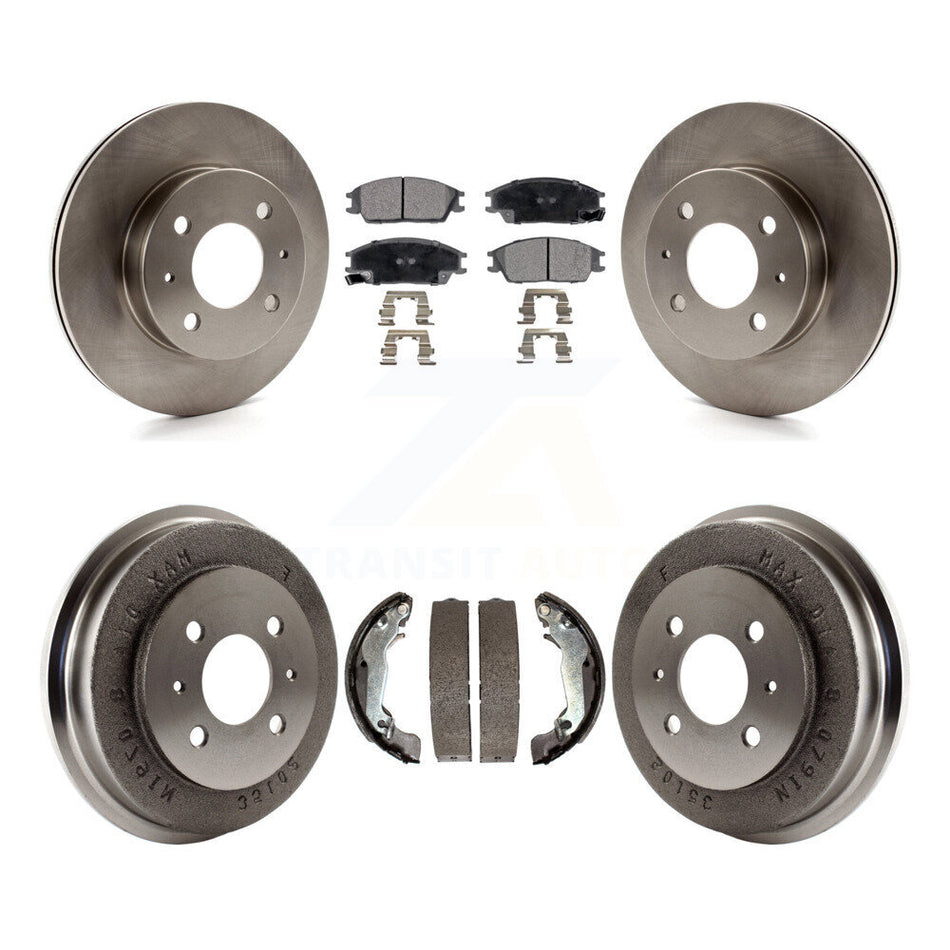 Front Rear Disc Brake Rotors Semi-Metallic Pads And Drum Kit For 2003-2005 Hyundai Accent K8F-103303