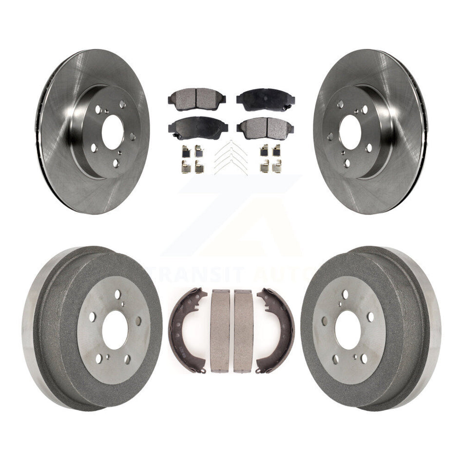 Front Rear Disc Brake Rotors Semi-Metallic Pads And Drum Kit For 1996-2000 Toyota RAV4 K8F-103317