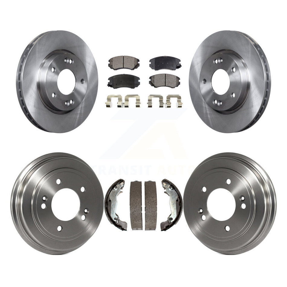 Front Rear Disc Brake Rotors Semi-Metallic Pads And Drum Kit For Hyundai Elantra K8F-103325