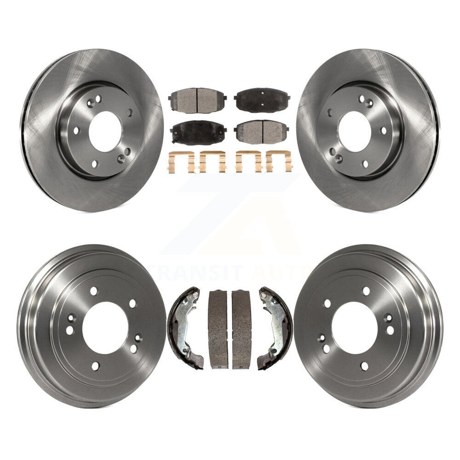 Front Rear Disc Brake Rotors Semi-Metallic Pads And Drum Kit For 2009 Hyundai Elantra Touring K8F-103326