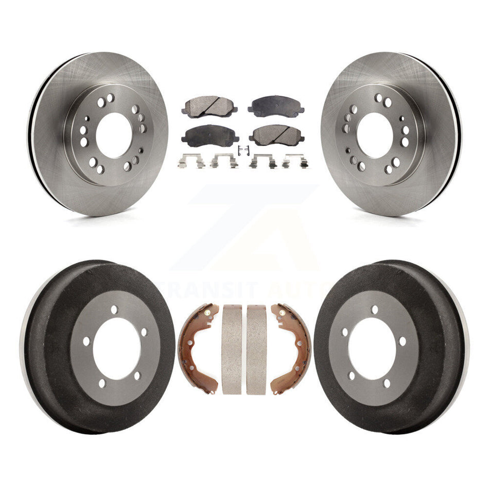 Front Rear Disc Brake Rotors Semi-Metallic Pads And Drum Kit For 2001-2001 Mitsubishi Eclipse Galant From 06/01 2.4L K8F-103329