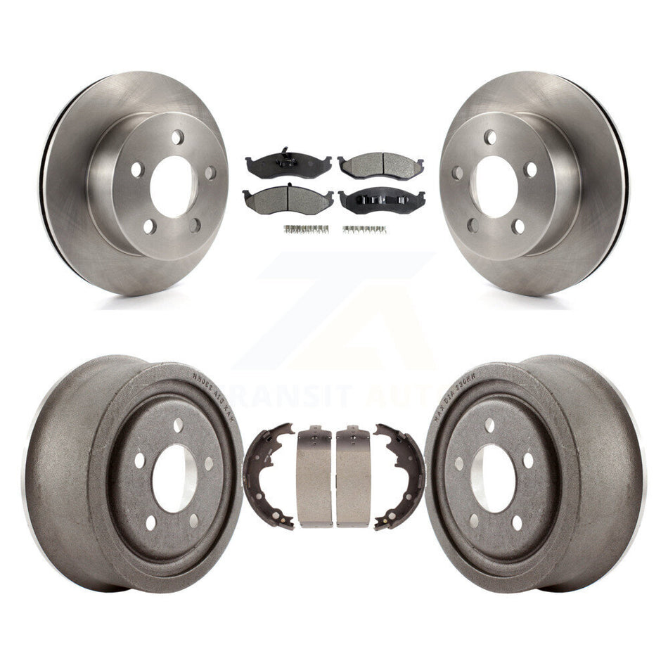 Front Rear Disc Brake Rotors Semi-Metallic Pads And Drum Kit For Jeep Wrangler K8F-103341