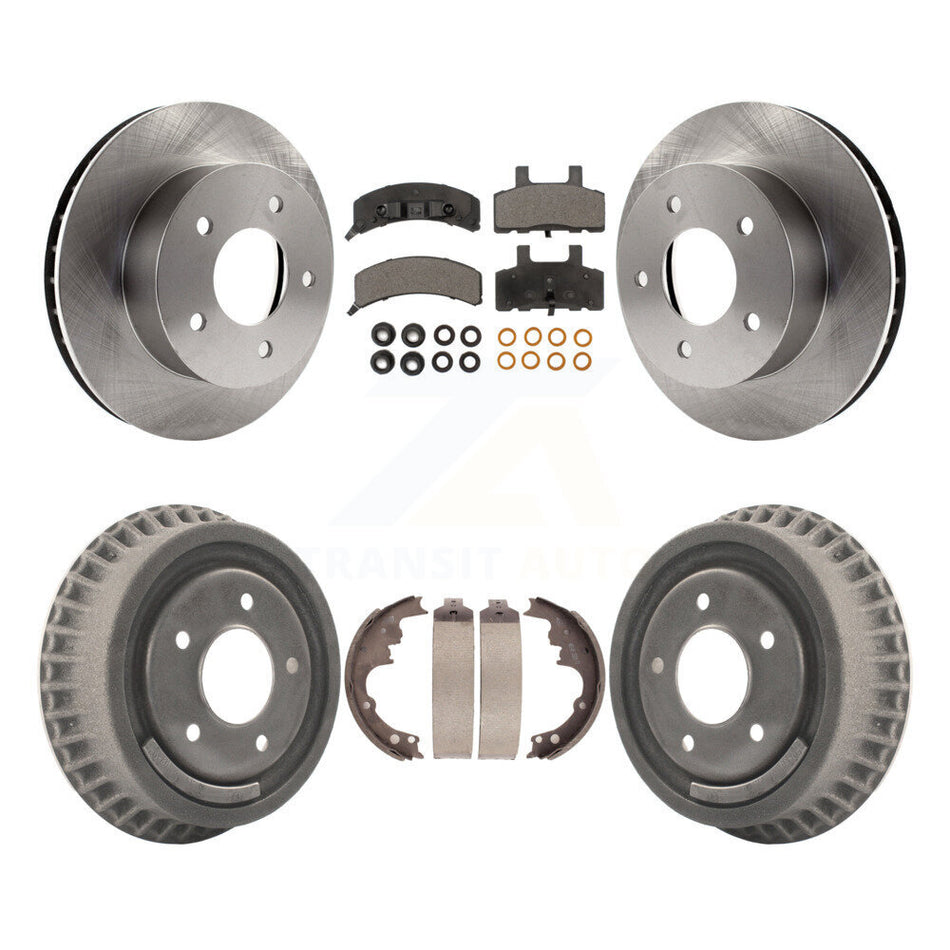 Front Rear Disc Brake Rotors Semi-Metallic Pads And Drum Kit For 1990-2002 Chevrolet Astro GMC Safari AWD K8F-103347