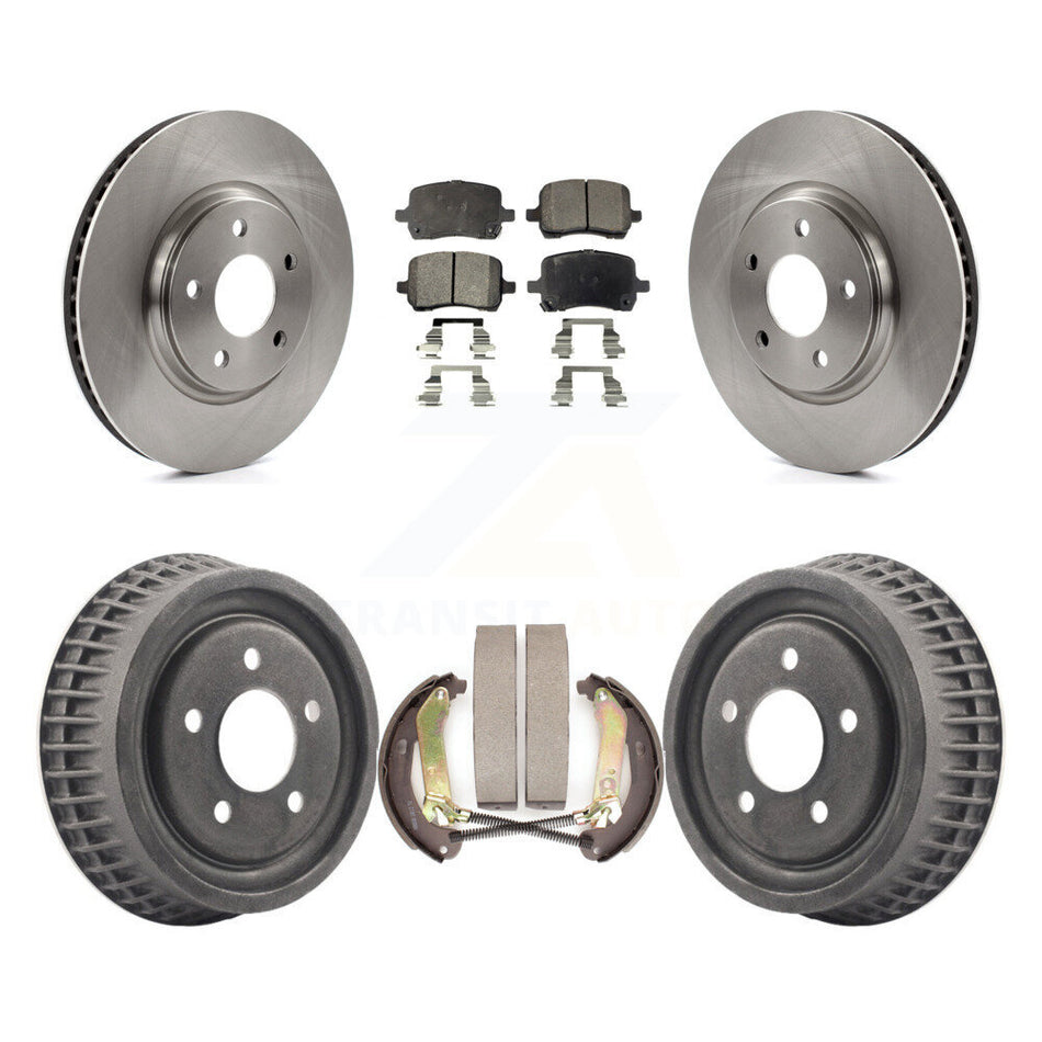 Front Rear Disc Brake Rotors Semi-Metallic Pads And Drum Kit For 2004 Chevrolet Malibu rear brakes With 296mm Diameter Rotor K8F-103365