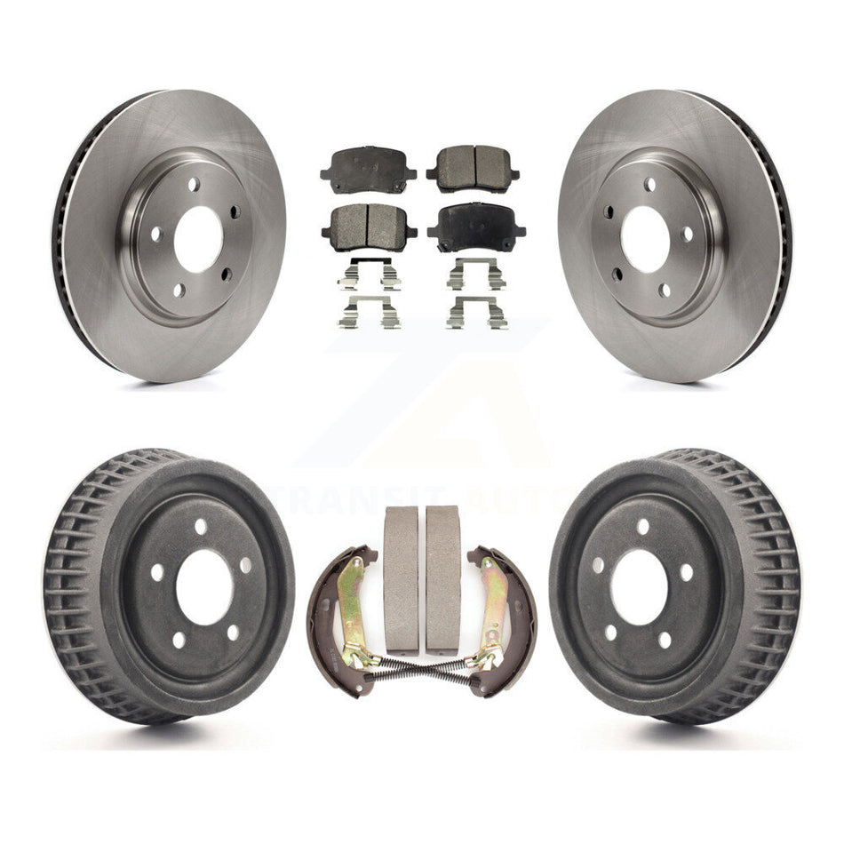 Front Rear Disc Brake Rotors Semi-Metallic Pads And Drum Kit For 2004 Chevrolet Malibu rear brakes With 296mm Diameter Rotor K8F-103365