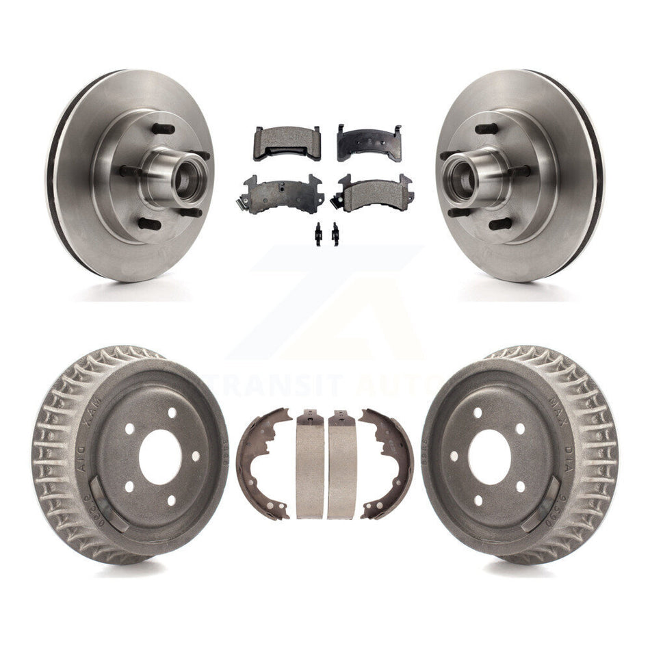 Front Rear Disc Brake Rotors Hub Assembly Semi-Metallic Pads And Drum Kit For Chevrolet S10 GMC Sonoma Jimmy Blazer K8F-103390
