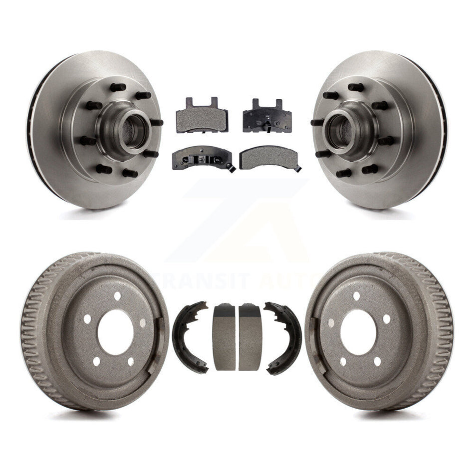 Front Rear Disc Brake Rotors Hub Assembly Semi-Metallic Pads And Drum Kit For GMC Yukon Chevrolet C1500 Suburban K8F-103403
