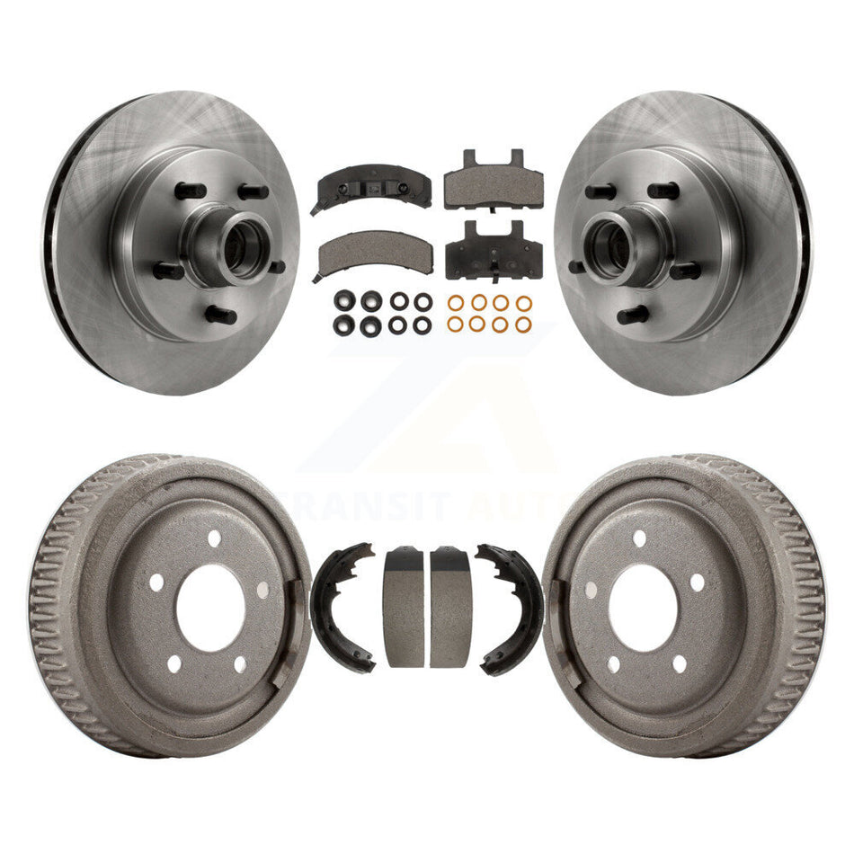 Front Rear Disc Brake Rotors Hub Assembly Semi-Metallic Pads And Drum Kit For Chevrolet C1500 Suburban GMC Yukon K8F-103404