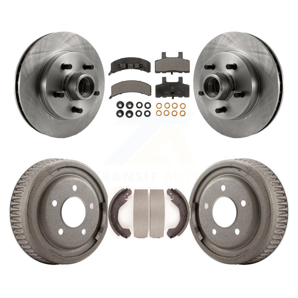 Front Rear Disc Brake Rotors Hub Assembly Semi-Metallic Pads And Drum Kit For GMC Yukon K8F-103406