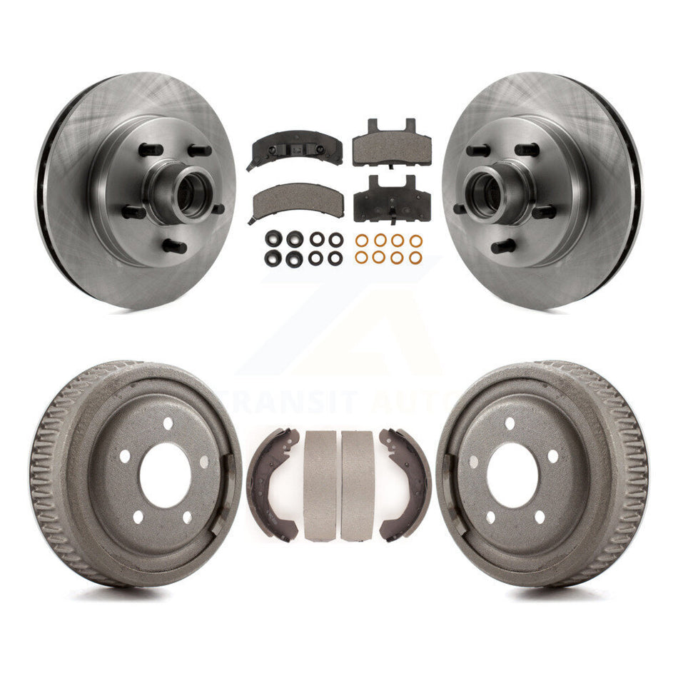 Front Rear Disc Brake Rotors Hub Assembly Semi-Metallic Pads And Drum Kit For GMC Yukon K8F-103406