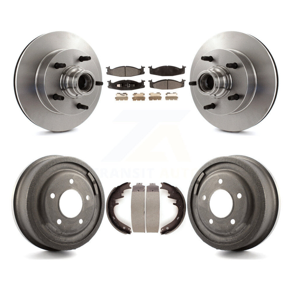 Front Rear Disc Brake Rotors Hub Assembly Semi-Metallic Pads And Drum Kit For Ford F-150 E-150 Econoline K8F-103410