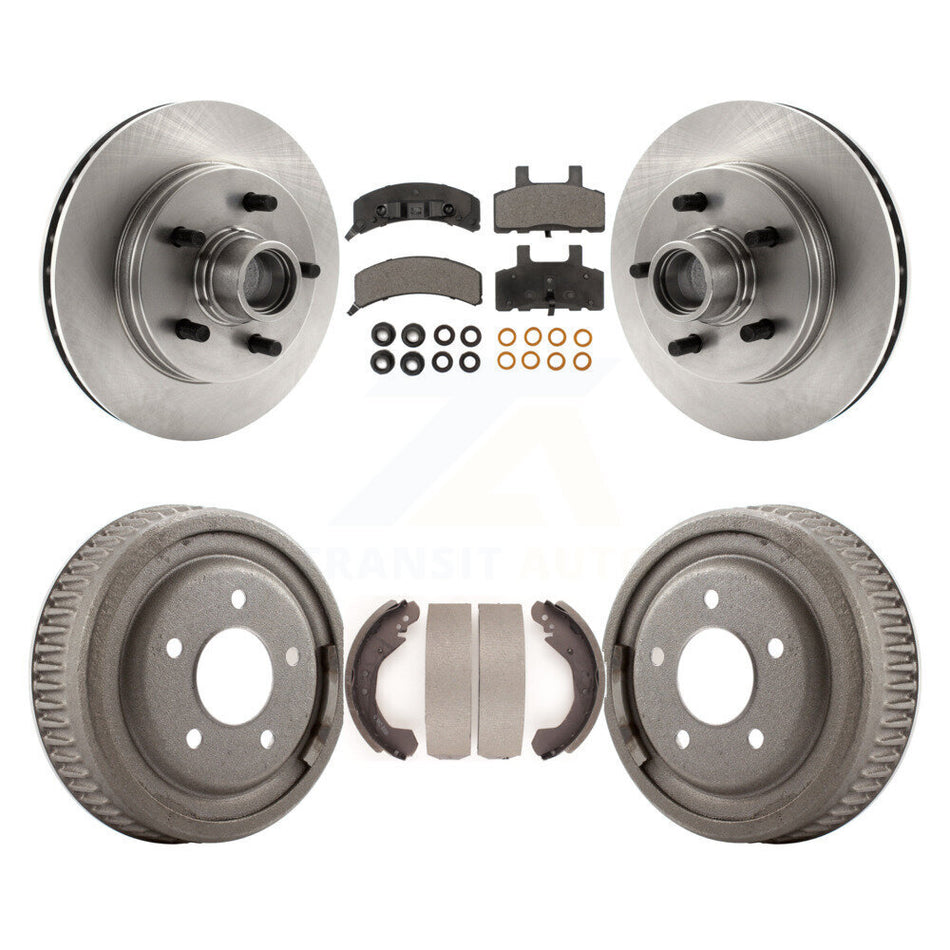 Front Rear Disc Brake Rotors Hub Assembly Semi-Metallic Pads And Drum Kit For 1988-1991 C1500 Chevrolet GMC K8F-103415