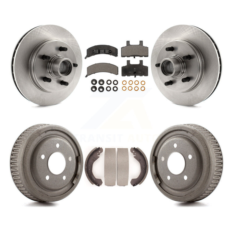 Front Rear Disc Brake Rotors Hub Assembly Semi-Metallic Pads And Drum Kit For 1988-1991 C1500 Chevrolet GMC K8F-103415