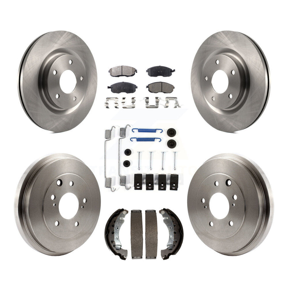 Front Rear Disc Brake Rotors Semi-Metallic Pads And Drum Kit (7Pc) For 2017-2019 Nissan Sentra Turbocharged K8F-103419