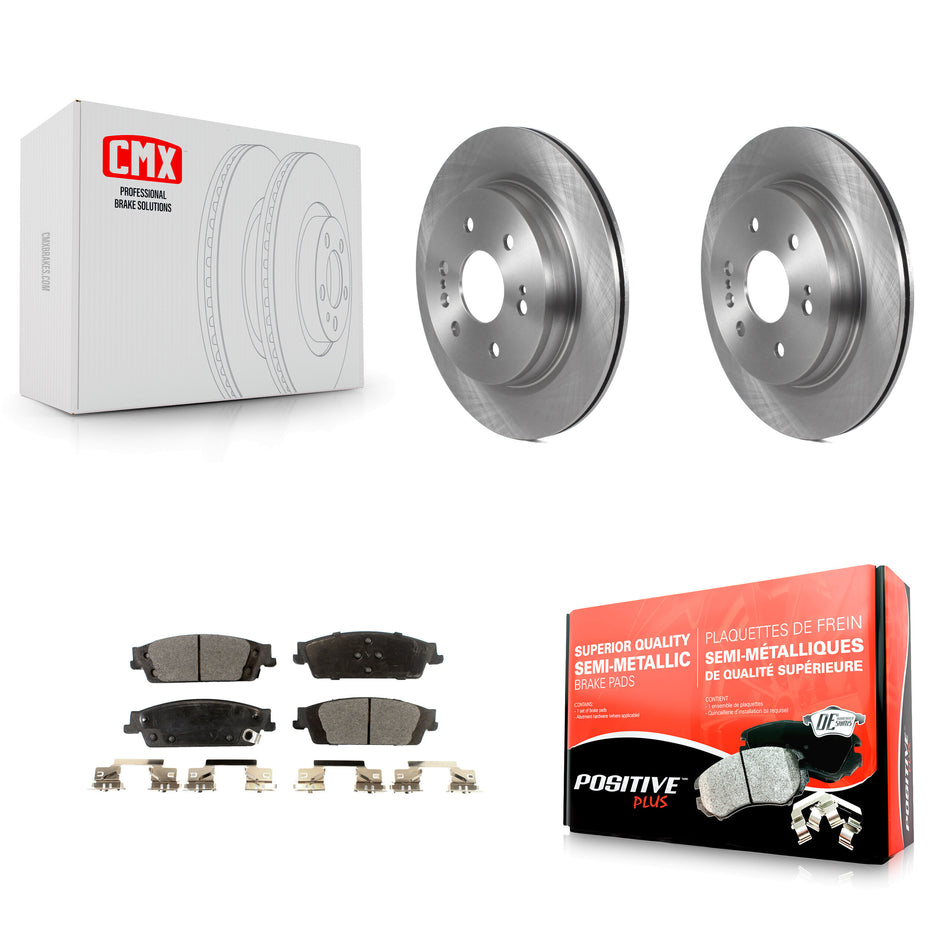 Rear Disc Brake Rotors And Semi-Metallic Pads Kit For 2019-2019 Chevrolet Silverado 1500 LD GMC Sierra Limited With Electric Parking K8F-103426