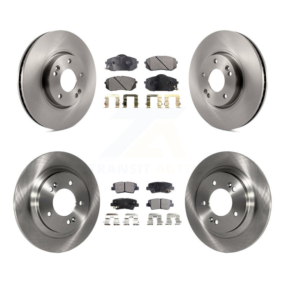 Front Rear Disc Brake Rotors And Semi-Metallic Pads Kit For Kia Soul EV K8F-103506