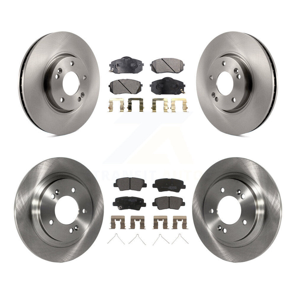 Front Rear Disc Brake Rotors And Semi-Metallic Pads Kit For 2016 Kia Soul EV From Chassis VIN #160921 K8F-103507