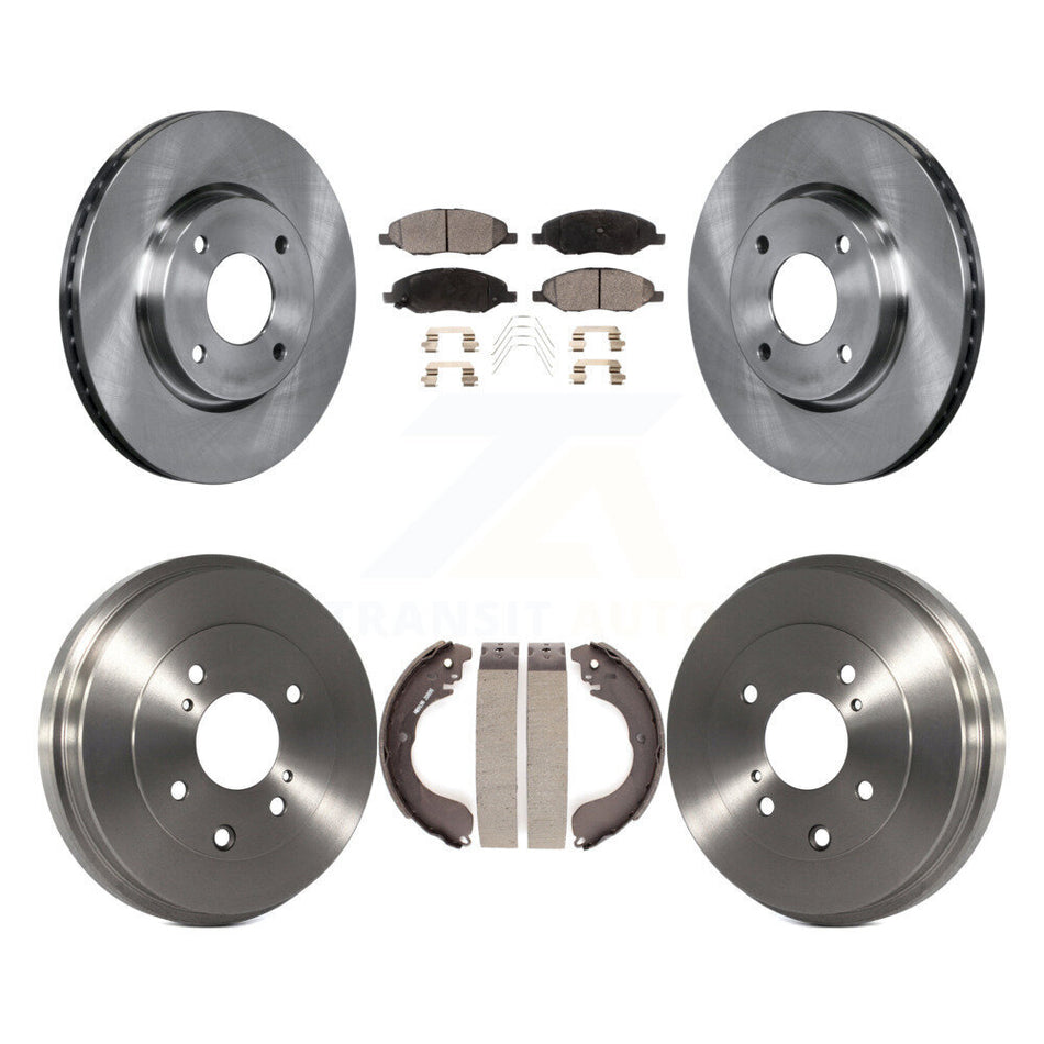 Front Rear Disc Brake Rotors Semi-Metallic Pads And Drum Kit For 2008 Nissan Versa 4-Wheel ABS K8F-103548