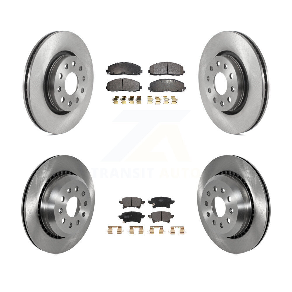 Front Rear Disc Brake Rotors And Semi-Metallic Pads Kit For 2020-2023 Jeep Gladiator K8F-103617