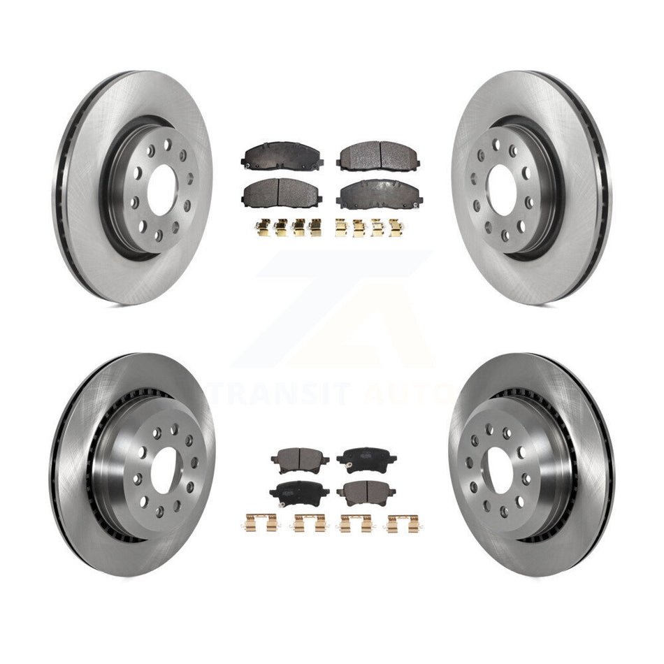 Front Rear Disc Brake Rotors And Semi-Metallic Pads Kit For 2020-2023 Jeep Gladiator K8F-103617