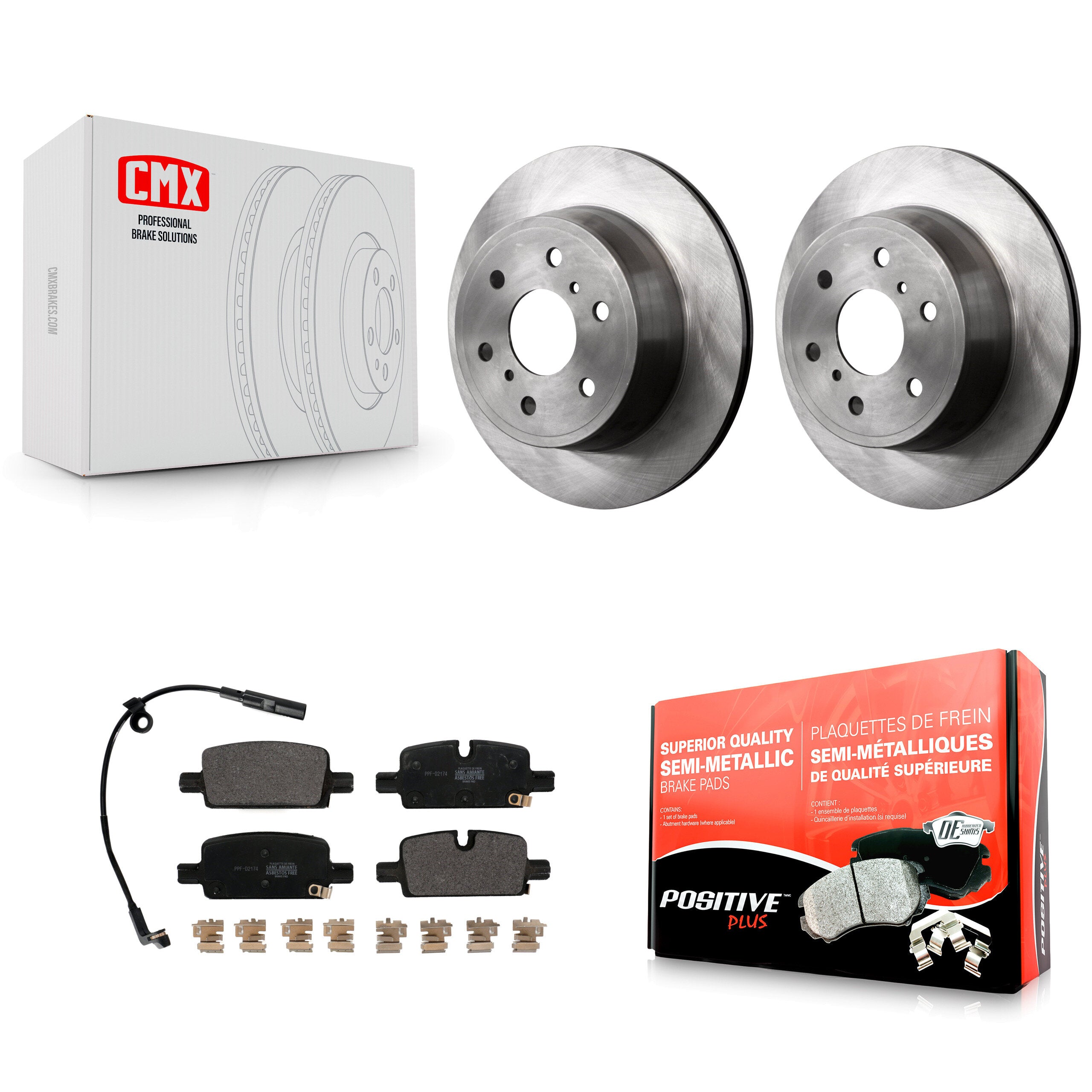 Rear Brake Rotor Semi-Metallic Pad Kit For 2019 GMC Sierra 1500 With Manual Parking K8F-103622